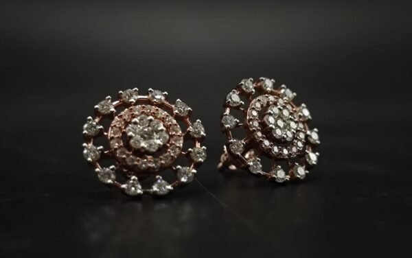 D-VVS Moissanite Floral Cluster Stud Earrings In 925 Sterling Silver.