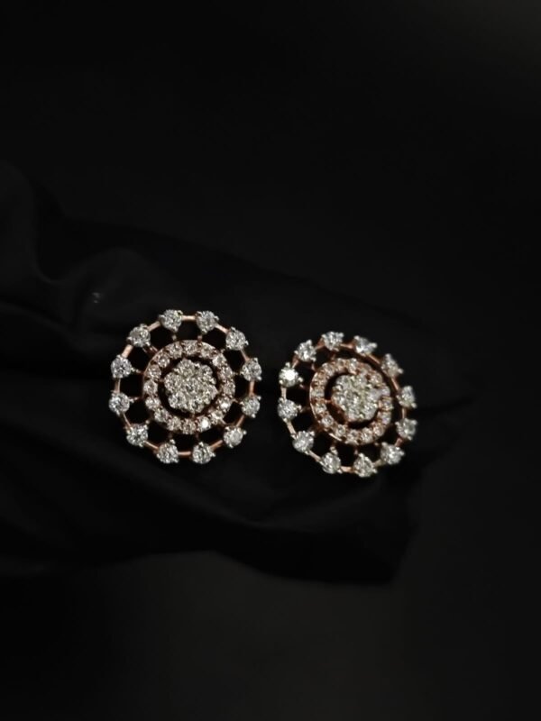 D-VVS Moissanite Floral Cluster Stud Earrings In 925 Sterling Silver.