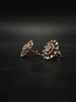 D-VVS Moissanite Floral Cluster Stud Earrings In 925 Sterling Silver.