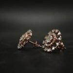 D-VVS Moissanite Floral Cluster Stud Earrings In 925 Sterling Silver.