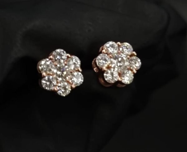 D/VVS Moissanite Floral Cluster Stud Earrings in 925 Sterling Silver – Diamond Look for Women