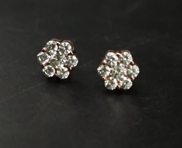 D/VVS Moissanite Floral Cluster Stud Earrings in 925 Sterling Silver – Diamond Look for Women