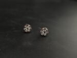 Radiant Round Cluster Moissanite Stud Earrings In 925 Sterling Silver.