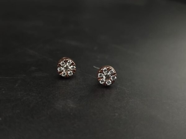 Radiant Round Cluster Moissanite Stud Earrings In 925 Sterling Silver.