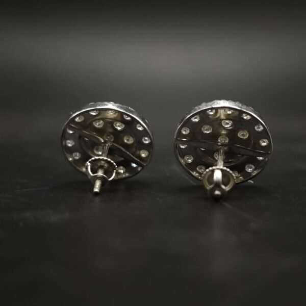 Classic Round Halo Moissanite Cluster Stud Earrings | 925 Sterling Silver