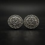Classic Round Halo Moissanite Cluster Stud Earrings | 925 Sterling Silver