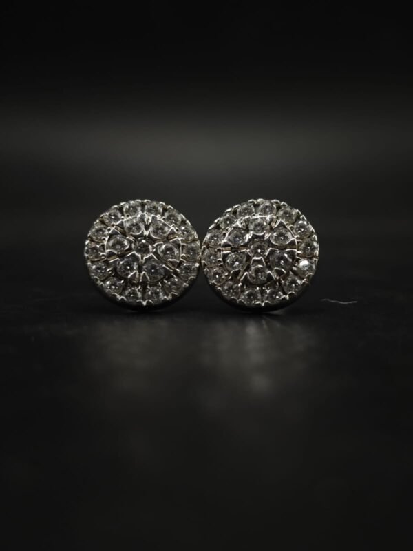 Classic Round Halo Moissanite Cluster Stud Earrings | 925 Sterling Silver