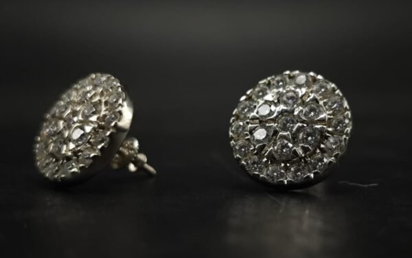 Classic Round Halo Moissanite Cluster Stud Earrings | 925 Sterling Silver