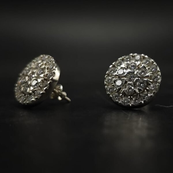 Classic Round Halo Moissanite Cluster Stud Earrings | 925 Sterling Silver