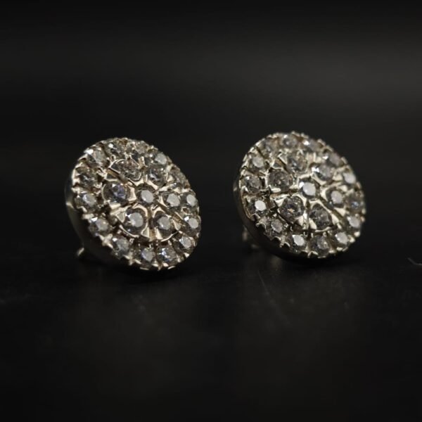 Classic Round Halo Moissanite Cluster Stud Earrings | 925 Sterling Silver