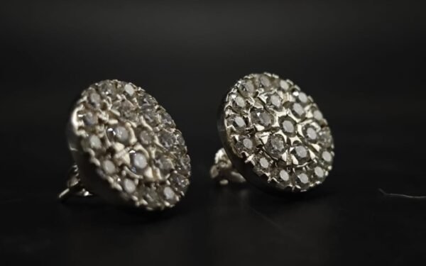 Classic Round Halo Moissanite Cluster Stud Earrings | 925 Sterling Silver