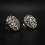 Classic Round Halo Moissanite Cluster Stud Earrings | 925 Sterling Silver