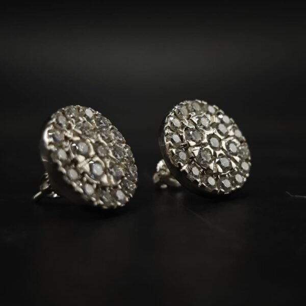 Classic Round Halo Moissanite Cluster Stud Earrings | 925 Sterling Silver