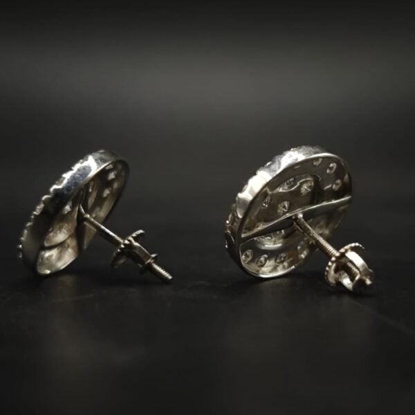 Classic Round Halo Moissanite Cluster Stud Earrings | 925 Sterling Silver