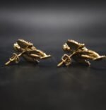 Praying Angel Moissanite Stud Earrings – Gold Finish Hip-Hop Jewelry