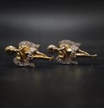 Praying Angel Moissanite Stud Earrings – Gold Finish Hip-Hop Jewelry