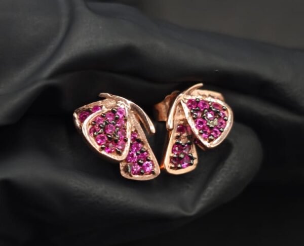 Butterfly CZ Stud Earrings For Women's Wear In 925 Sterling Silver