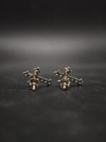 Real Moissanite Cross Stud Earrings For Women's Wear In 925 Sterling Silver.