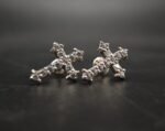 Real Moissanite Cross Stud Earrings For Women's Wear In 925 Sterling Silver.