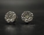 VVS Moissanite Stud Earrings Men's Wear In 925 Sterling Silver.
