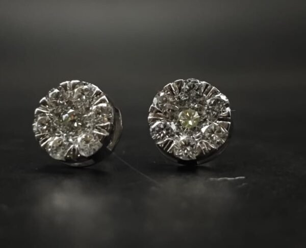 VVS Moissanite Stud Earrings Men's Wear In 925 Sterling Silver.