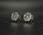 VVS Moissanite Stud Earrings Men's Wear In 925 Sterling Silver.