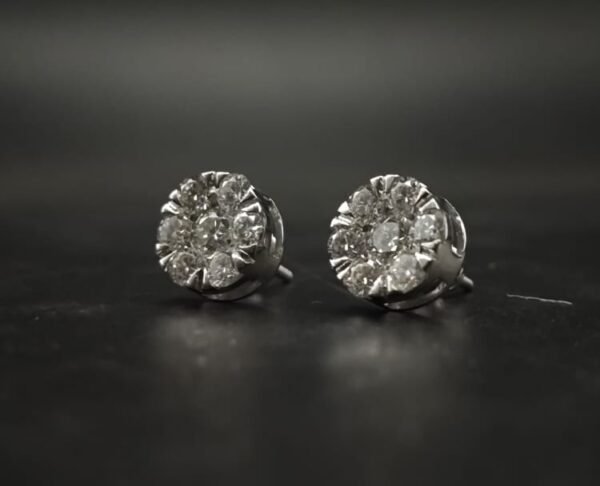 VVS Moissanite Stud Earrings Men's Wear In 925 Sterling Silver.