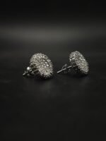 Moissanite Cluster Stud Earrings In 925 Sterling Silver.