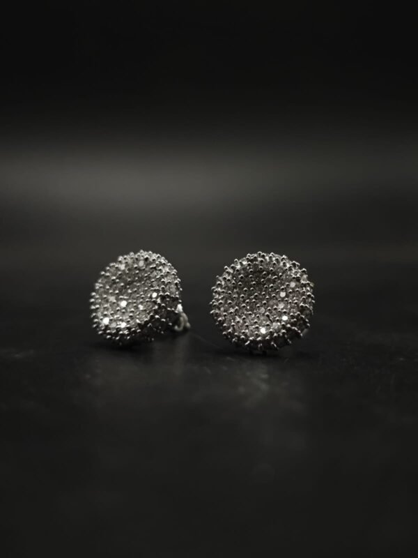 Moissanite Cluster Stud Earrings In 925 Sterling Silver.