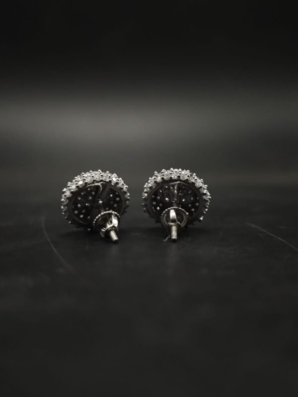 Moissanite Cluster Stud Earrings In 925 Sterling Silver.