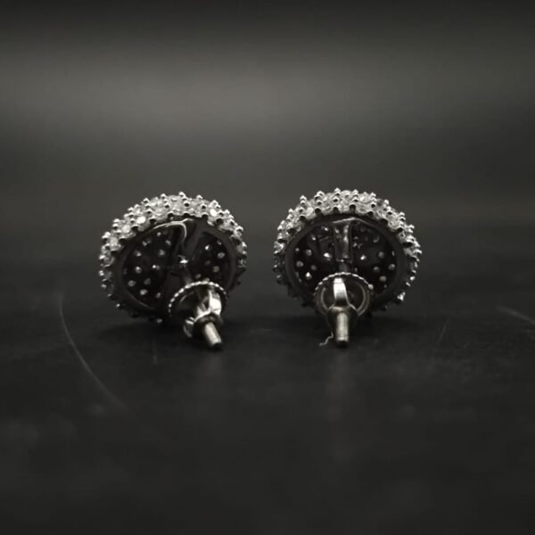Moissanite Cluster Stud Earrings In 925 Sterling Silver.