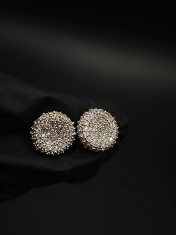 Moissanite Cluster Stud Earrings In 925 Sterling Silver.