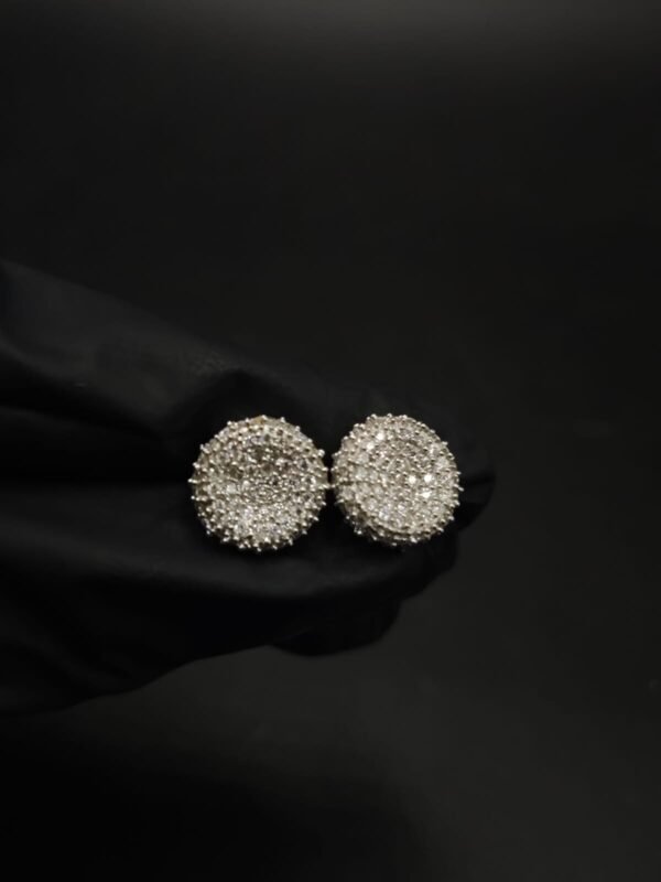 Moissanite Cluster Stud Earrings In 925 Sterling Silver.