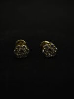 VVS Floral Cluster Moissanite Stud Earrings In 925 Sterling Silver.