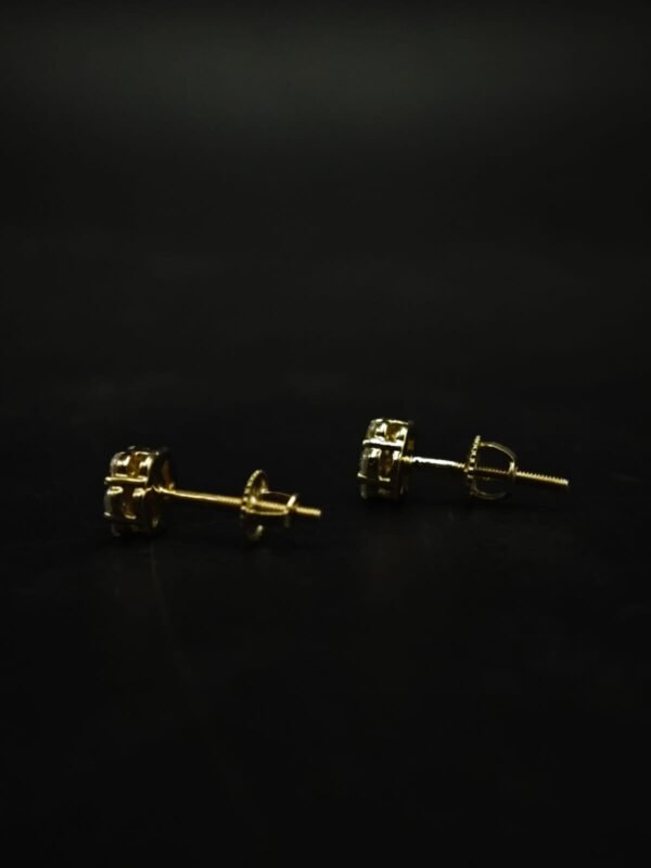 VVS Floral Cluster Moissanite Stud Earrings In 925 Sterling Silver.