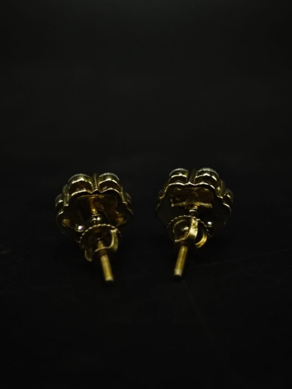 Floral Cluster Moissanite Stud Earrings In 925 Sterling Silver.