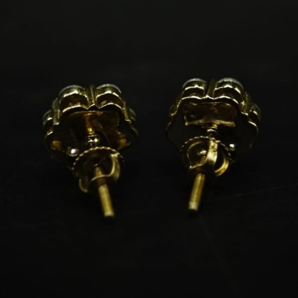 Floral Cluster Moissanite Stud Earrings In 925 Sterling Silver.