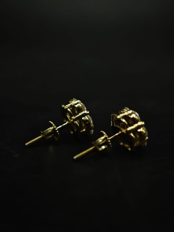 Floral Cluster Moissanite Stud Earrings In 925 Sterling Silver.