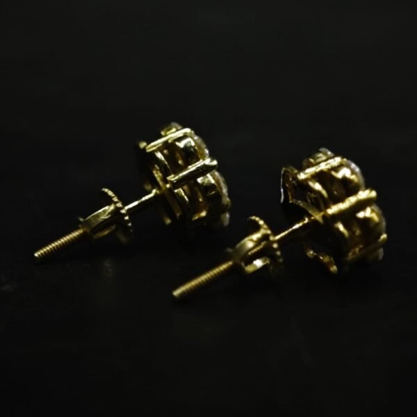 Floral Cluster Moissanite Stud Earrings In 925 Sterling Silver.