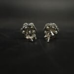 Real Floral Cluster Moissanite Stud Earrings in 925 Sterling Silver.