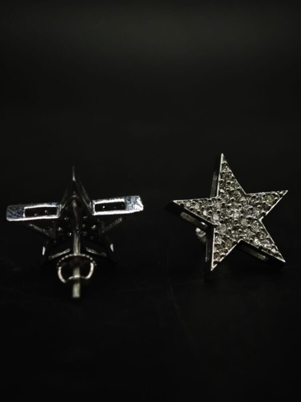 Star-Shaped Moissanite Stud Earrings – Brilliant Pave Design