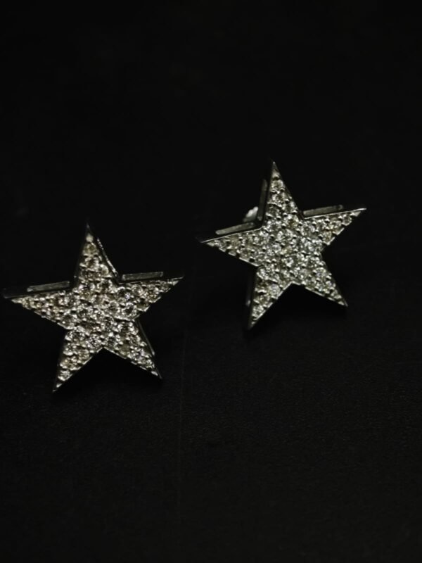 Star-Shaped Moissanite Stud Earrings – Brilliant Pave Design