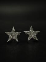Star-Shaped Moissanite Stud Earrings – Brilliant Pave Design