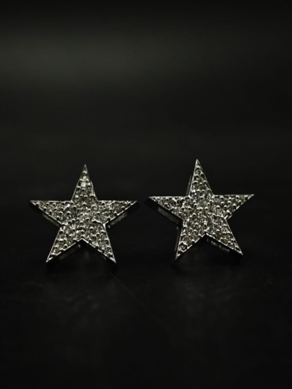 Star-Shaped Moissanite Stud Earrings – Brilliant Pave Design