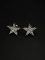 Star-Shaped Moissanite Stud Earrings – Brilliant Pave Design
