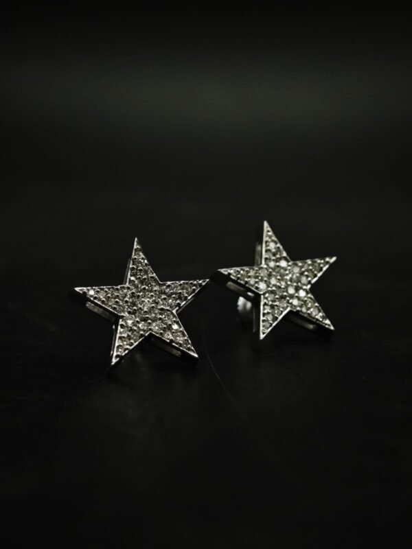 Star-Shaped Moissanite Stud Earrings – Brilliant Pave Design