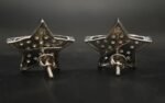 Brilliant Star Shape Moissanite Stud Earrings Pave Set In 925 Sterling Silver.