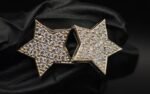 Brilliant Star Shape Moissanite Stud Earrings Pave Set In 925 Sterling Silver.