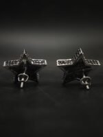 Star Moissanite Stud Earrings Two Tone 925 Sterling Silver Women Jewelry