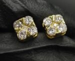 Square Moissanite Stud Earrings for Men – 925 Sterling Silver Iced Studs